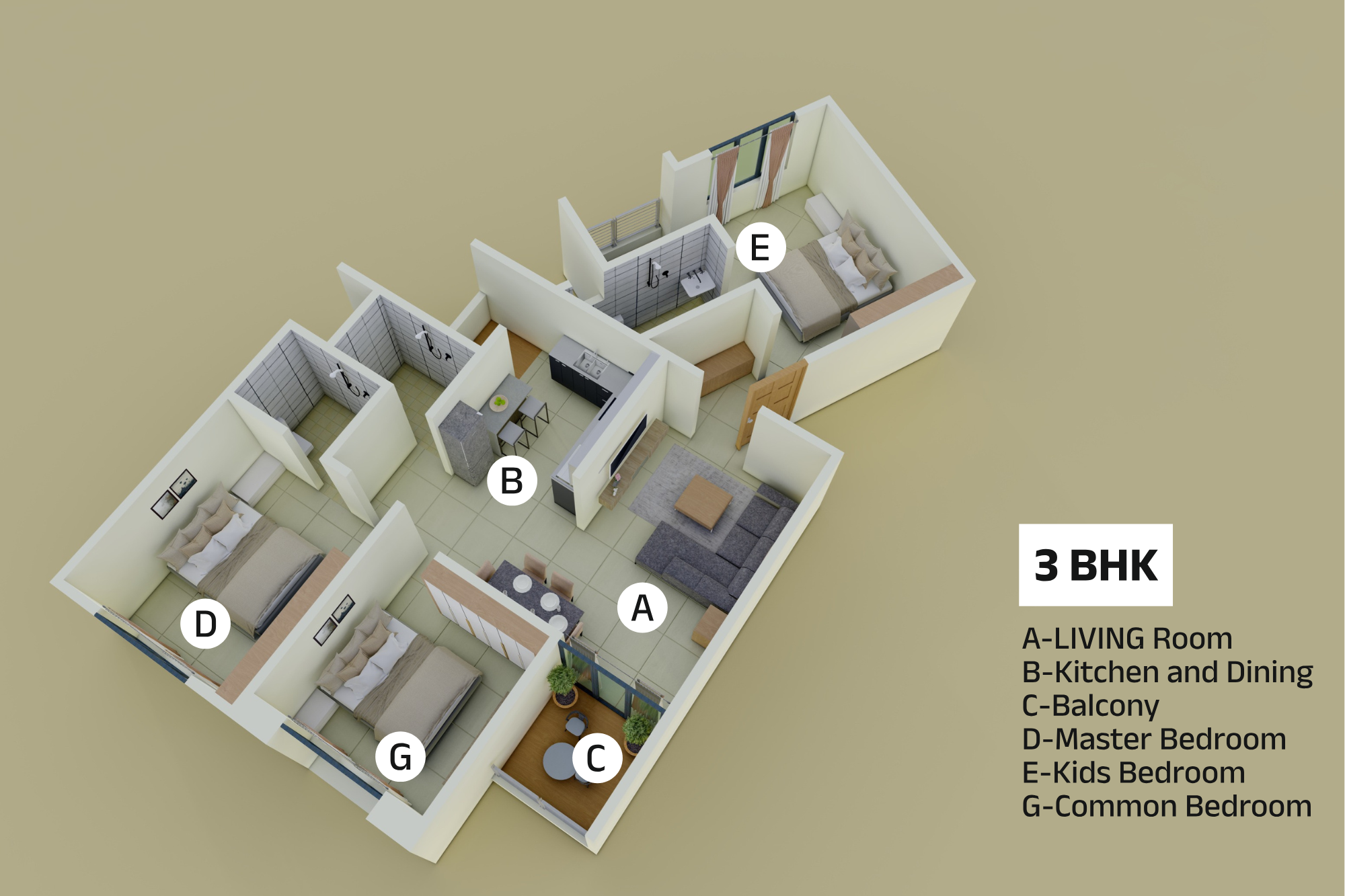3 BHK Flat for Sale in Charholi Budruk , Pune